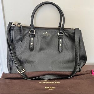Kate Spade Black Pebbled Leather Crossbody Bag with Handles